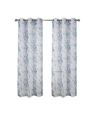 Olivia Gray 100% Polyester Aiden Printed Textured Grommet Curtain Panel