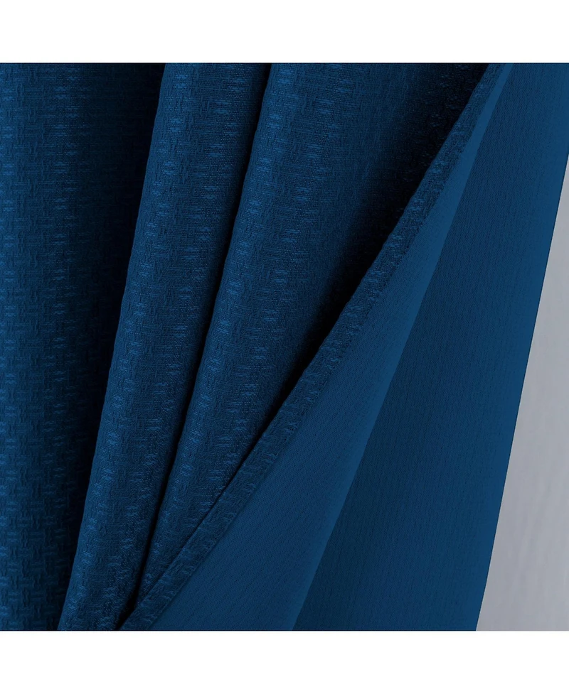Olivia Gray 100% Polyester 250 Gsm Basket Weave Ian Luxury Jacquard Blackout Grommet Curtain Panel.