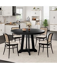 gaomon Round Dining Table for 4 to 6 People, 47" Table, Wooden Kitchen with Sturty Legs, Room Room, Ki