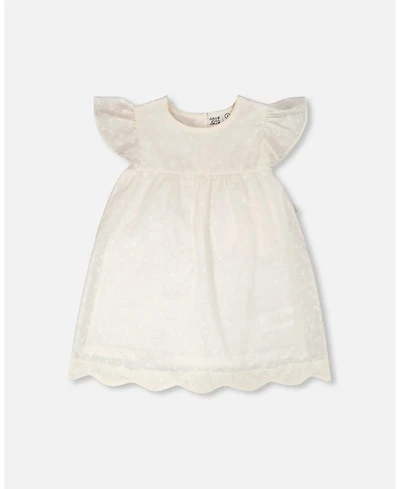 Deux par Big Girls Printed Poplin Dress Off-White