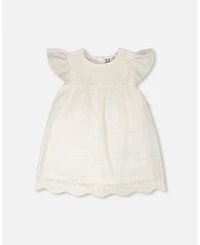 Deux par Big Girls Printed Poplin Dress Off-White