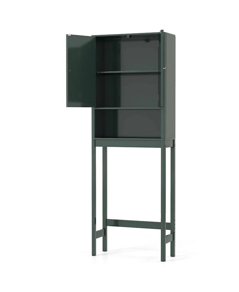 Slickblue Bathroom Over Toilet Storage Cabinet with Fluted Door Design