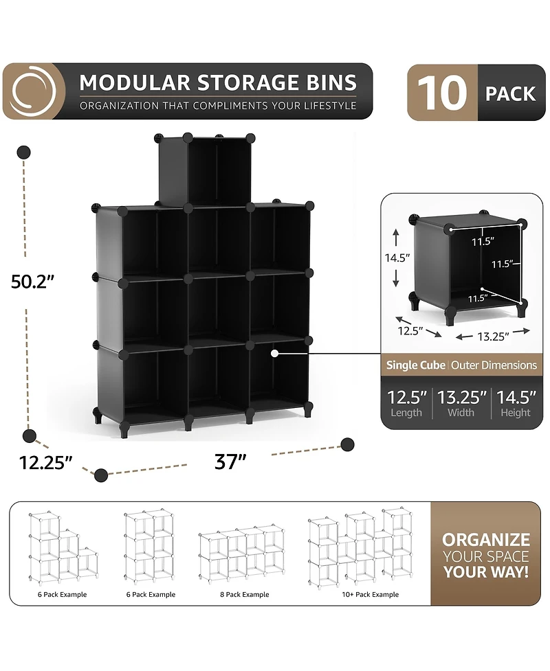 Sorbus -Cube Storage Organizer Cubby Shelf for Closet, Toys, Books, and More Space-Saving Bookshelf for Bedroom, Living Room
