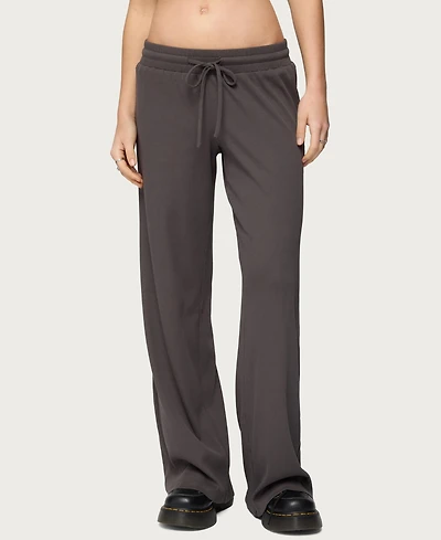 Edikted Women's Cicilia Straight Leg Ribbed Pants