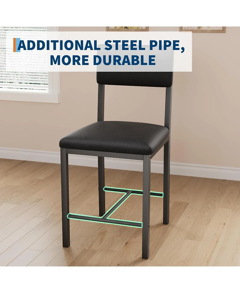 gaomon Dining Table Set for 4, Kitchen Table with 2 Upholstered Chairs and Bench, Wood Kitchen Dining Room Set, for Small Space