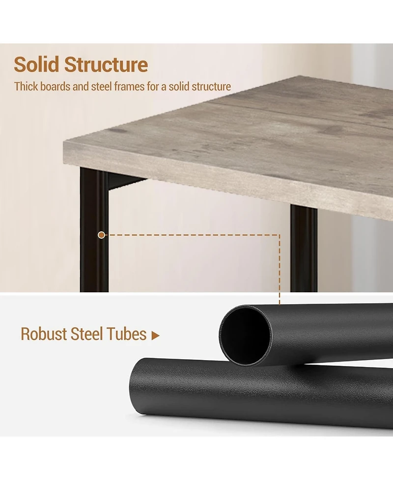 gaomon Slim 3-Tier End Table with Storage Shelves, Narrow Mobile Side for Small Spaces, Industrial Wood & Metal Sofa Table, Record Player St