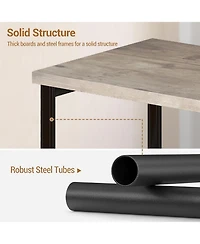 gaomon Slim 3-Tier End Table with Storage Shelves, Narrow Mobile Side for Small Spaces, Industrial Wood & Metal Sofa Table, Record Player St