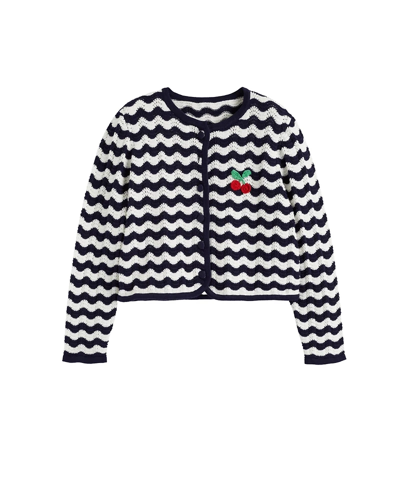 Chinti & Parker Women's Cotton Cherry Crochet Cardigan