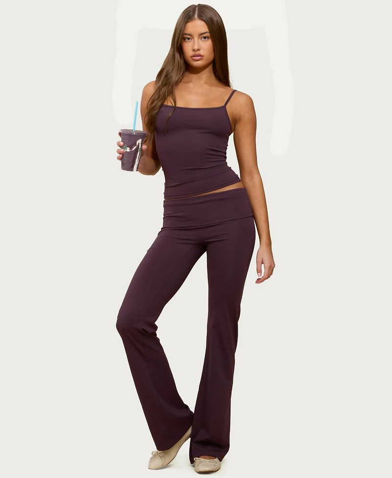 Edikted Women's Oriane Foldover Flared Leggings