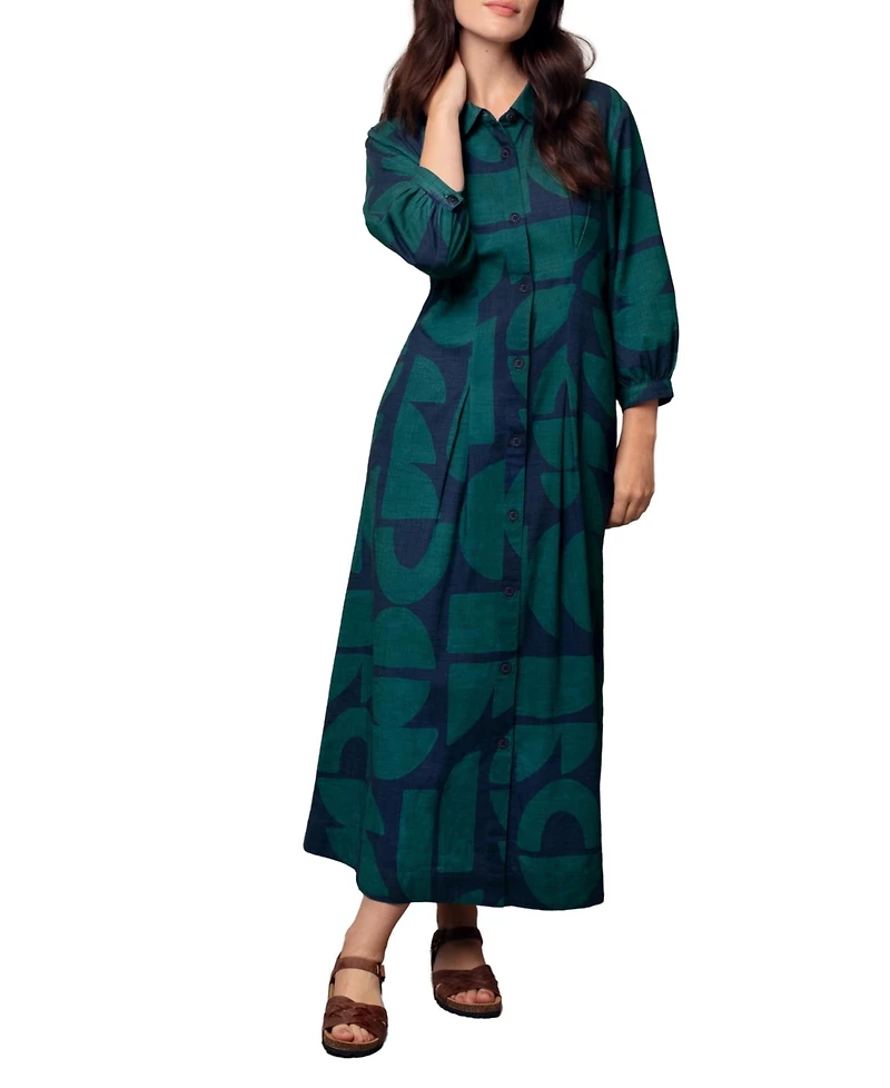 Celtic & Co. Women's Pleat Detail Shirt Dress