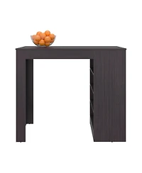 Fm Furniture Luna Modern Kitchen Island with Open Storage, Wenge