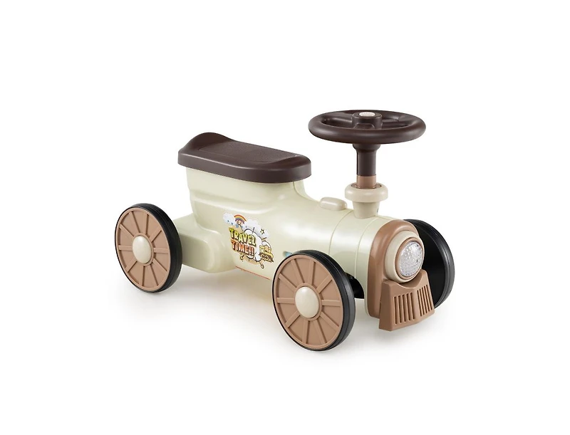 Slickblue Kids Ride-On Toy Car with Steering Wheel and Whistle Button