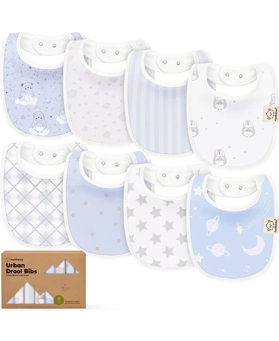 KeaBabies 8pk Baby Bibs for Boy, Drool Bib Boys and Girls, Infant Teething