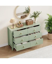 gaomon Dresser for Bedroom with 6 Drawers, 48 in Wide Modern Chest of Drawers with Metal Handle, Dresser Tv Stand, Wood Drawer Organizer for Bedroom