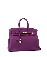 Pre-Owned HERMES Birkin 35 Handbag Purple Togo with Gold Hardware