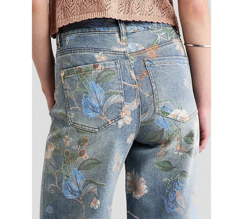 And Now This Women's High Rise Floral Denim Jeans, Macy's Exclusive