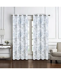 Olivia Gray 100% Polyester 140 Gsm Aiden Printed Textured Grommet Curtain Panel