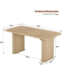 gaomon 62" Large Dining Table, Set for 6-8 People, Kitchen Dining Table with Grille Design, Suitable for Dining, Home, Office, Living