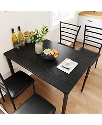 gaomon 5-Piece Dining Table Set for 4, Modern Rectangle Kitchen with Upholstered Chairs