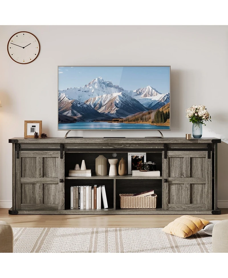 gaomon Farmhouse Tv Stand for 75 Inch Tv