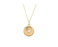 Little Sky Stone Palmer Sunburst Pendant Necklace in 14k Gold Finish