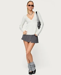 Edikted Women's Saphey Babydoll Cable Knit Top