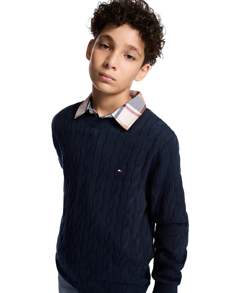 Tommy Hilfiger Boys 8-20 Cable Crewneck Sweater