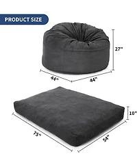 gaomon 2 in 1 Bean Bag Chairs for Adults, Large Bean Bag Chairs, Convertible Floor Cushions for Adults