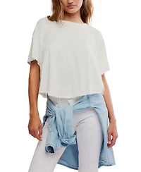 Free People Women's Elsie Swing Short-Sleeve Crew Neck T-Shirt