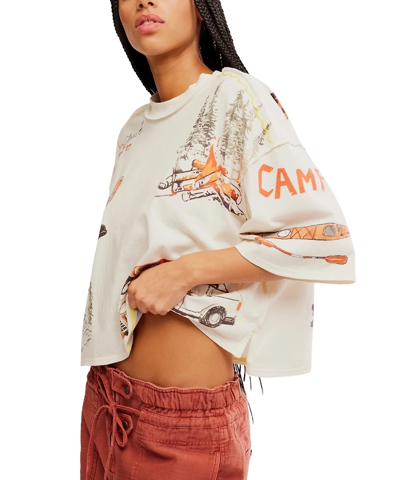Free People Women's Mountain View Crew Neck Graphic T-Shirt