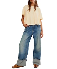 Free People Women's Elsie Swing Short-Sleeve Crew Neck T-Shirt