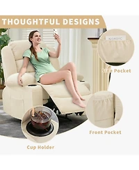 gaomon Recliner Chair, Comfy Overstuffed Chair with 3 Reclining Positions, 2 Side Pockets, 2 Front Pockets