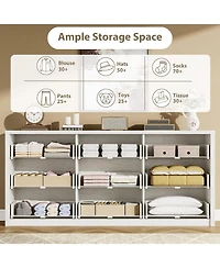gaomon Rustic Farmhouse Dresser for Bedroom,Wooden Drawer Dresser,Handle-Free Storage Cabinet with Drawers Bedroom