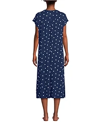 Lands' End Women's Cooling Cap Sleeve Midi Nightgown