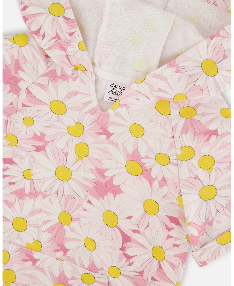 Deux par Big Girls French Terry Hooded Dress Printed Daisies