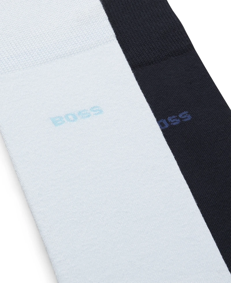 Hugo Boss Men's Solid Socks, 2-Pack