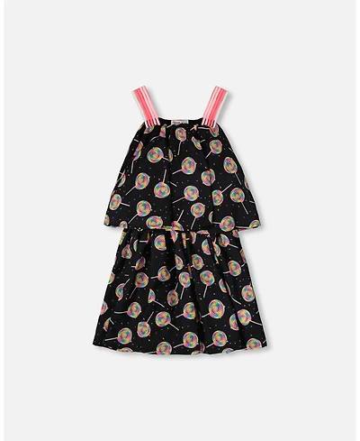 Deux par Big Girls Woven Dress Lollipop Print