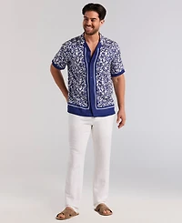 Cubavera Men's Twill Leaf Print Shirt