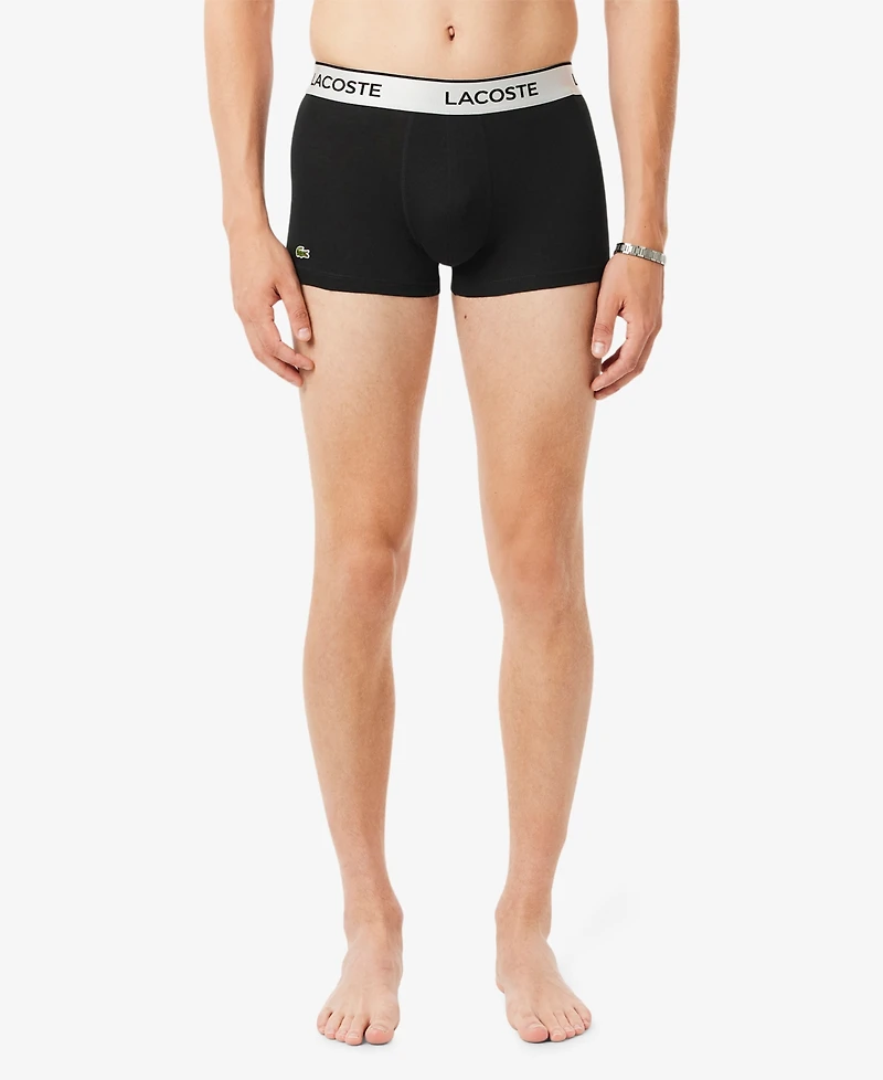 Lacoste Men's Regular-Fit Metallic Waistband Boxer Briefs, 3-Pack