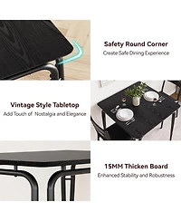 gaomon Small Square kitchen Dinner Table Set for 2, Space Saving Wood Modern Dinette With Upholstered,Dining Room Furniture for Breakfast