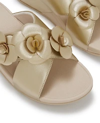 FitFlop Women's Lulu Flower Cross Slip-On Slides