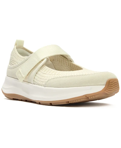 FitFlop Women's F-Mode Flow Knit Suede Mary Jane Almond Toe Sneakers