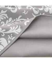 Olivia Gray 100% Polyester 190 Gsm Cressida Reversible Blackout Grommet Curtain Panel 54" x 90" Grey