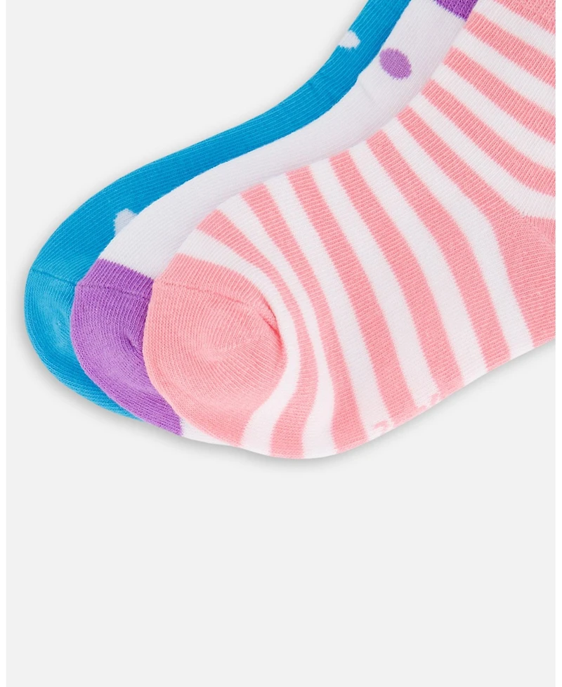 Deux par Girl Socks (3 Pairs) Striped