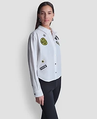 Dkny Women's 1989 Pins and Patches Button-Down Shirt