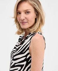 Jm Collection Petite Lush Zebra Printed V-Neck Knit Top, Macy's Exclusive