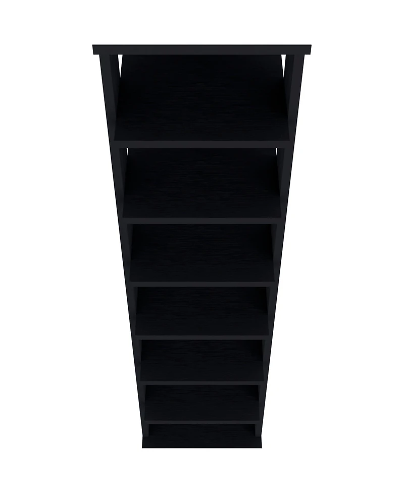 Fm Furniture Ivonny 7 Tier Tall Vertical Shoe Rack, Freestanding Organizer with Open Shelves, Wenge