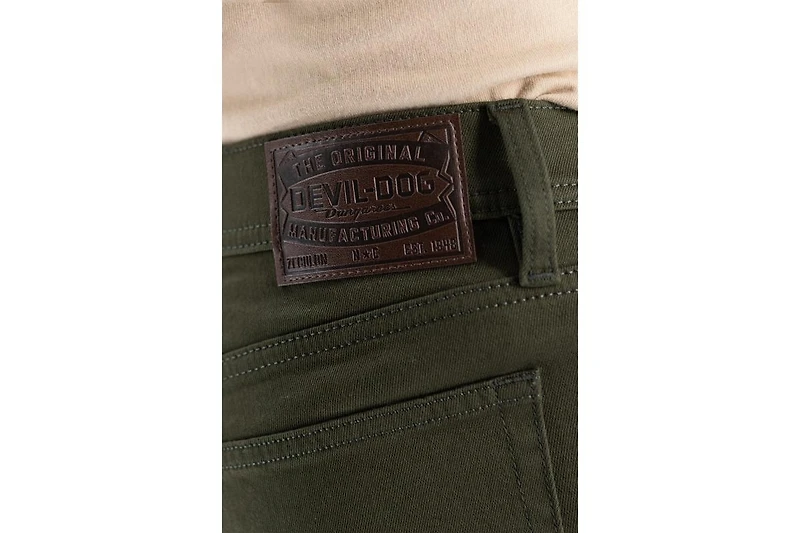 Devil-Dog Dungarees Men's Slim Straight Fit Performance Stretch Denim Jeans, Lincoln Wash