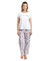Sant and Abel Women's Drawbertson Y'All Go To Bed Cotton Pajama T-Shirt