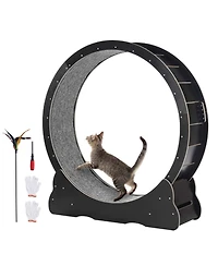Aostirmotor Large Cat Exercise Wheel: 43.3" Indoor Treadmill in Black